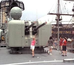 On the Navy boat at Darling Harbour